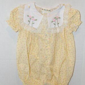 Vintage Baby Girl 6-9 Month One Piece Cottage Core Floral Romper BT Kids